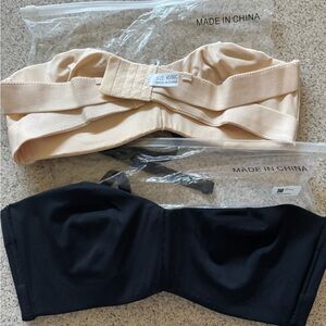 Elegant Strapless Bras in Black and Cream